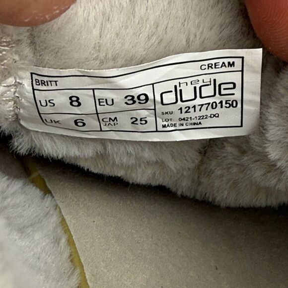 Hey Dude Britt Cream Mid Lace Up Women’s Sz 8 Faux Fur Lined Ankle Boots - Picture 6 of 10
